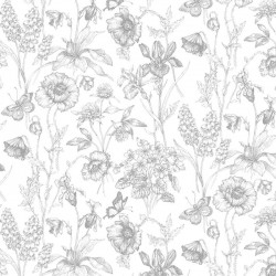 Buttercup Floral Sketch - WHITE