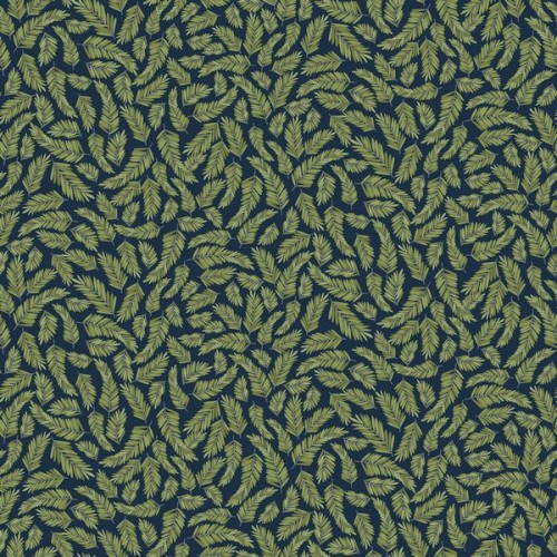 Forest Palm Leaves - NAVY