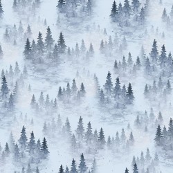 Winter Evergreen Trees - BLUE