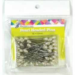 Matilda's Pearl Head Pins - 55mmx.5mm (100)