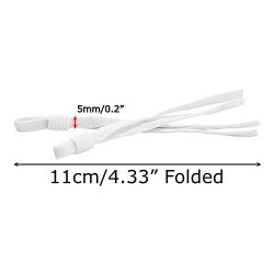 DIY Mask Elastic Adjustable 4" Folded (3pk) - WHITE