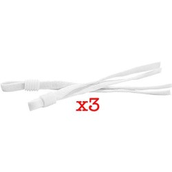 DIY Mask Elastic Adjustable 4" Folded (3pk) - WHITE