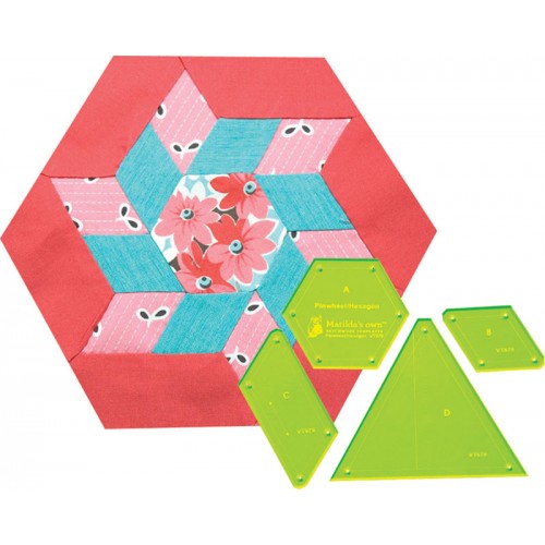 Matilda's Pinwheel Hexagon Templates (4pc) - 8in