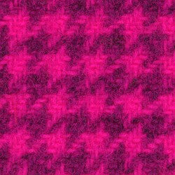 Wool 100% Hand Dyed - FQ (15"x25") - FUCHSIA  HOUNDSTOOTH