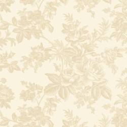 108" Wideback Rose Toile - CREAM