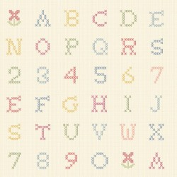 108" Wideback Cross Sticth Alphabet  - MULTI