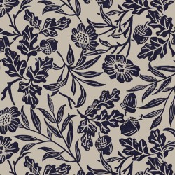108" Wideback Acorns & Flowers - NAVY
