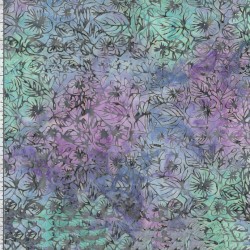 108" Wideback Tonga Batik - Packed Floral- SURF