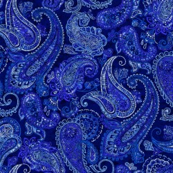 108" Wideback - Large Embroidered Paisley - ROYAL