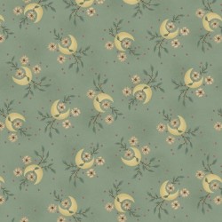 108" Wideback Quarter Moon with Floral Vine - AQUA