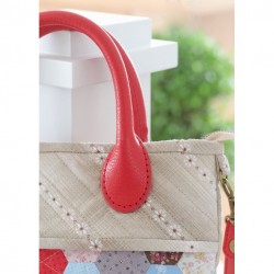Bag Handles Faux Leather (13") - RED